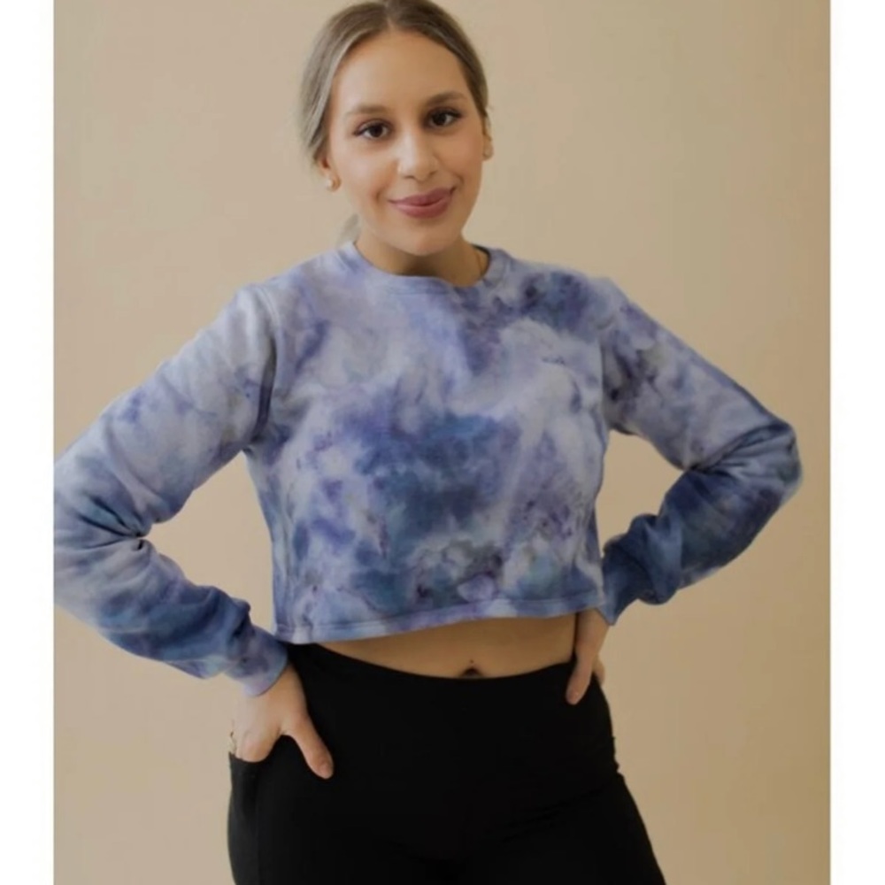 SOLD OOAK Hand Dyed Crop Crew